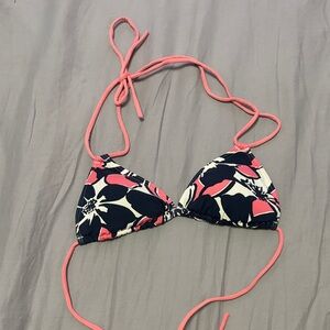Cutest Floral Bikini Top with Pink Straps